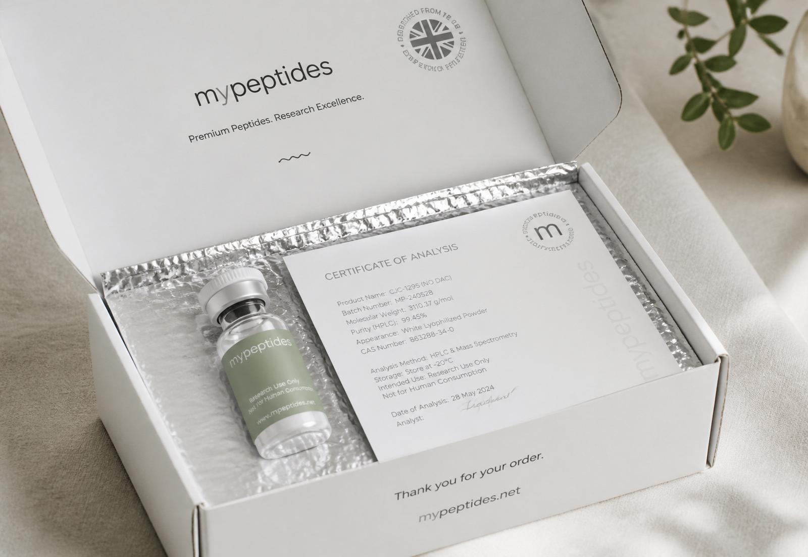PeptidesFridge cooler packed in a protective shipping box